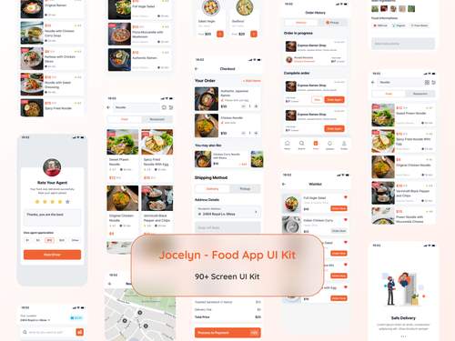 Jocelyn 食品应用程序UI工具包 - PNG派