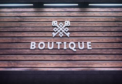 3D立体LOGO墙面展示PS样机模板 - PNG派