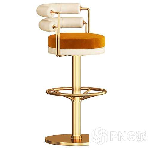 旋转无靠背现代吧椅3D模型 - PNG派