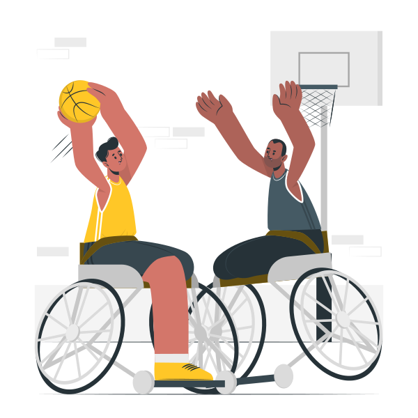 轮椅篮球矢量svg插画 - PNG派
