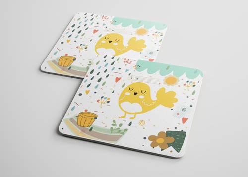 不同样式杯垫PS样机模板 - PNG派