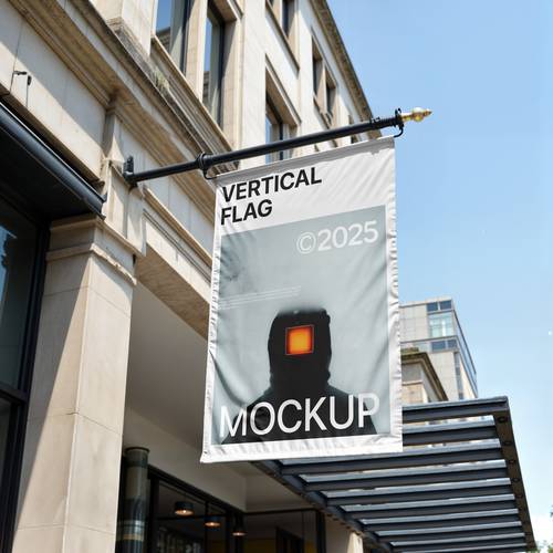 户外道旗PS样机模板 - PNG派