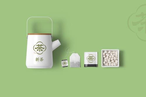 茶叶品牌茶壶茶叶小包装VI样机提案PSD模板 - PNG派