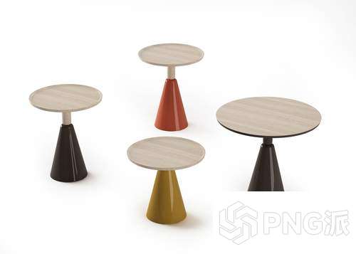 多色锥形底座组合边几3D模型 - PNG派