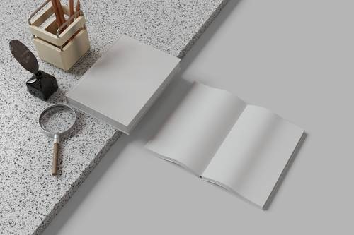 展开的书籍、书籍封面PS样机模板 - PNG派