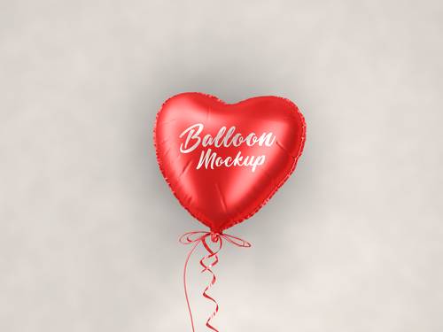 心形状气球PS样机模板 - PNG派