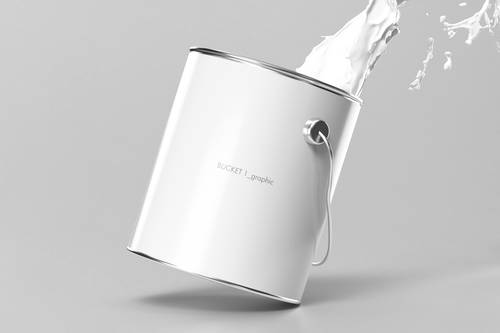 不锈钢油漆桶PS样机模板 - PNG派