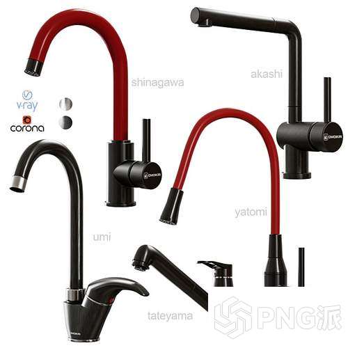 简约水龙头3D模型 - PNG派