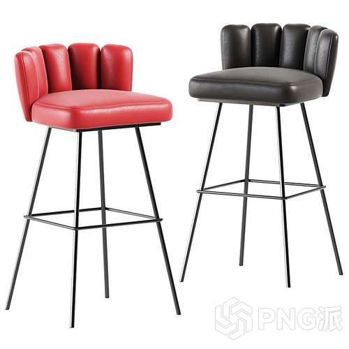 实木复古简约吧椅3D模型 - PNG派