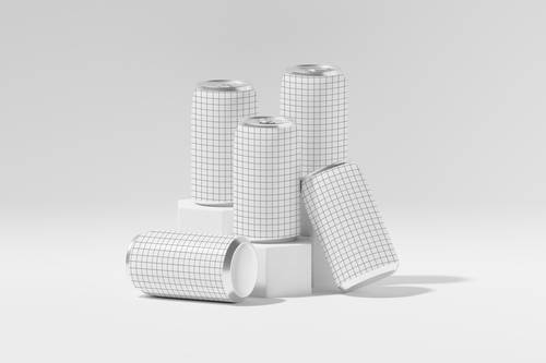 饮料罐易拉罐PS样机模板 - PNG派