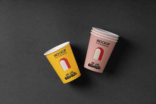 水杯纸杯食品打包盒PS样机模板 - PNG派