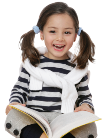 小孩子、儿童、读书的小女孩 - PNG派