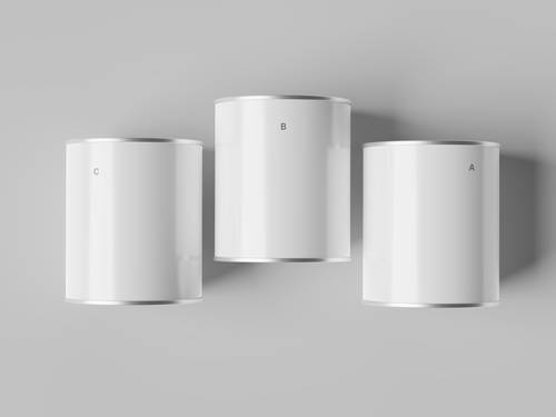 圆柱形金属锡罐包装PS样机模板 - PNG派