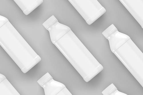 饮料果汁方形圆角塑料瓶PS样机模板 - PNG派