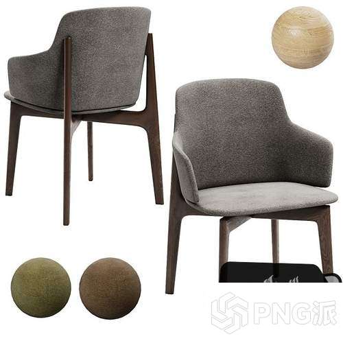 简约单椅3D模型 - PNG派