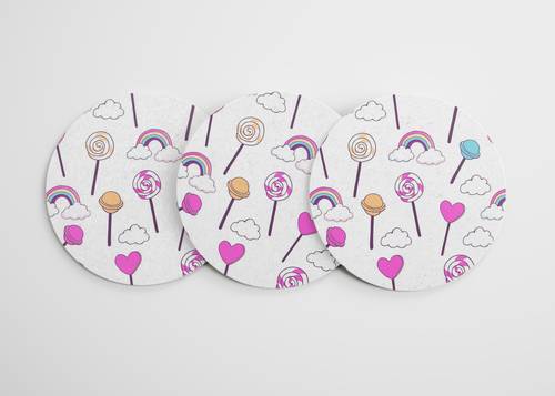 不同样式杯垫PS样机模板 - PNG派