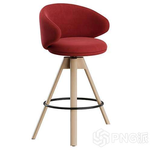 亚克力工业风皮革吧椅3D模型 - PNG派