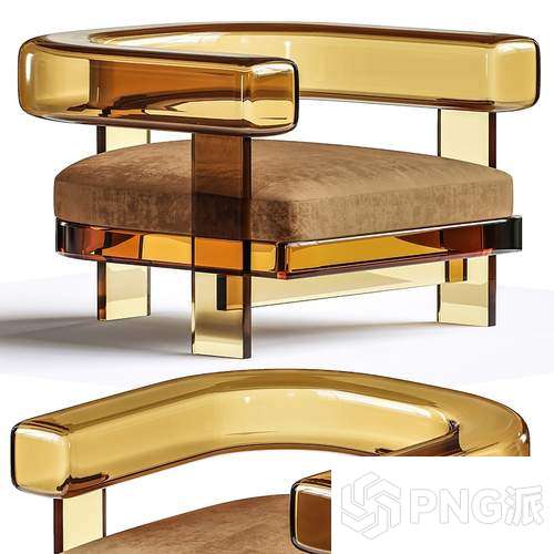 单人沙发3D模型 - PNG派