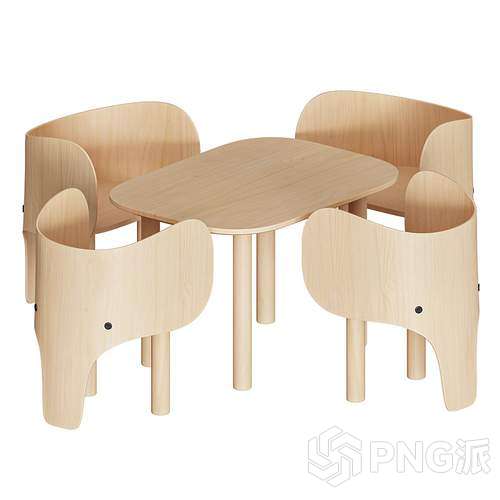 极简单椅3D模型 - PNG派