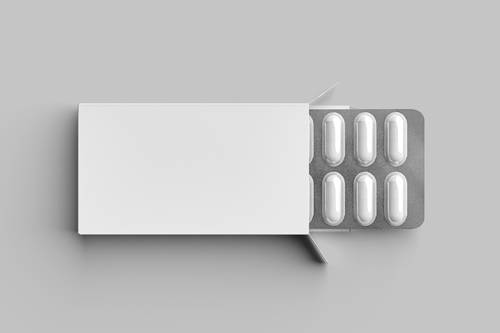 胶囊药片包装盒PS样机模板 - PNG派