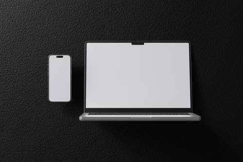笔记本电脑和手机展示PS样机模板 - PNG派