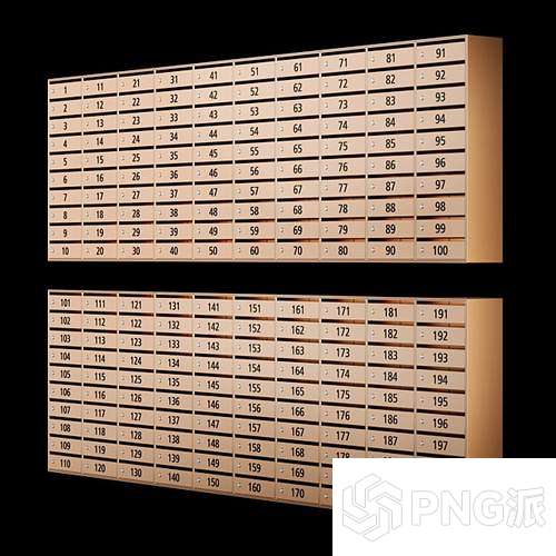 阵列式储物柜组合3D模型 - PNG派