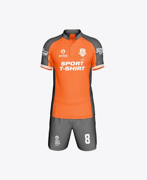 男士整套球衣短袖短裤PS样机模板 - PNG派