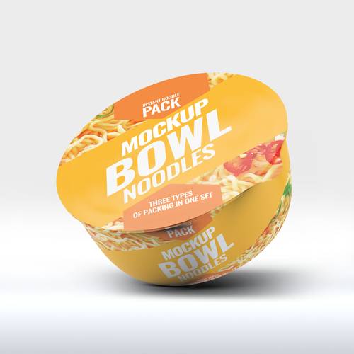 大碗面桶装方便面包装PS样机模板 - PNG派