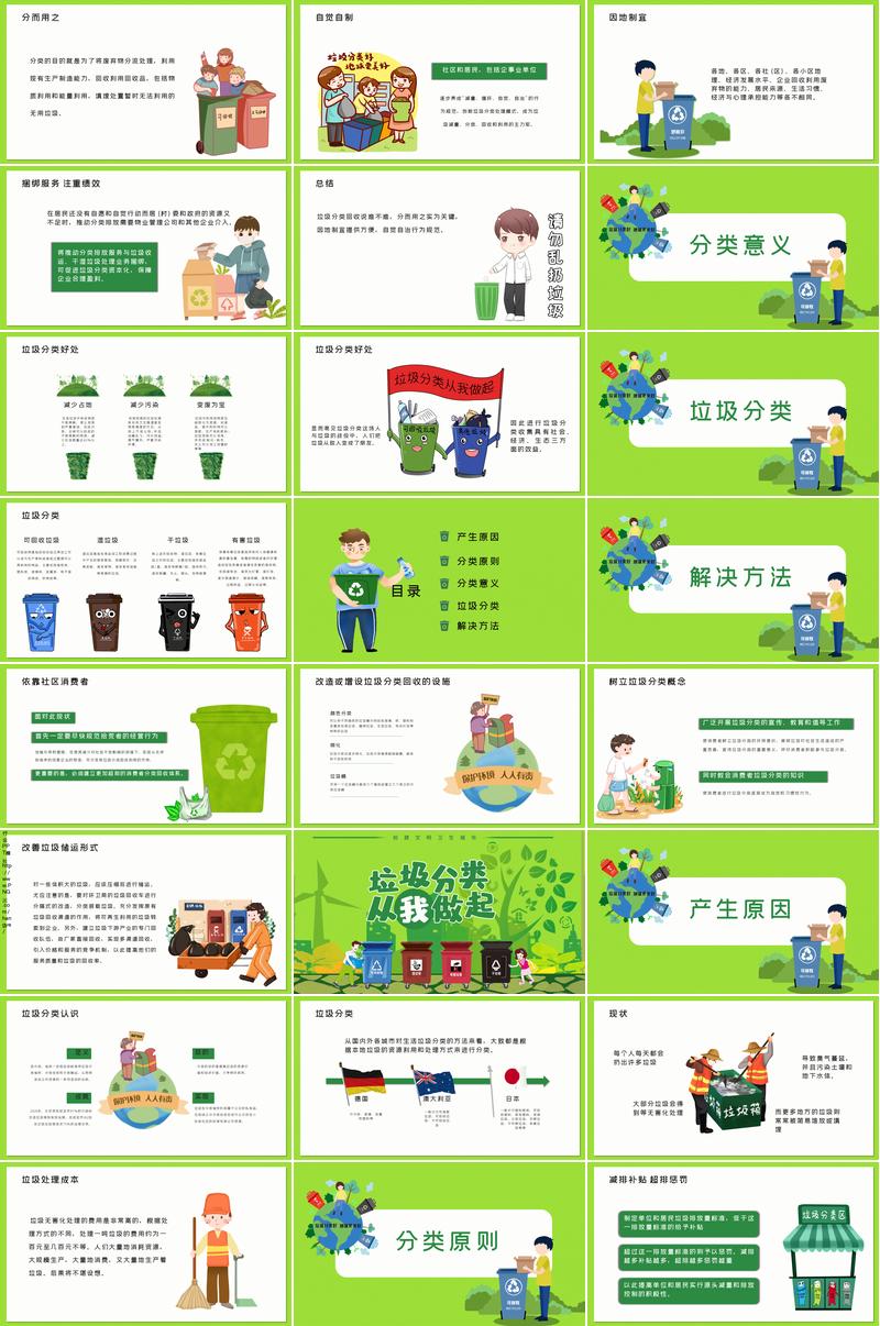垃圾分类从我做起PPT模板 - PNG派