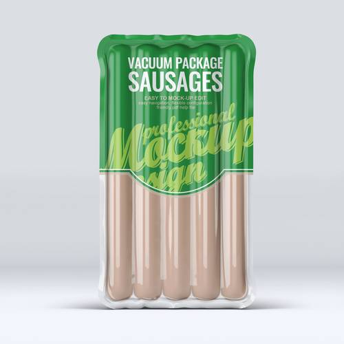 真空包装火腿肠香肠密封包装袋PS样机模板 - PNG派