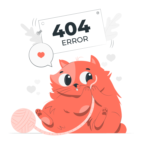 404与一只可爱的动物的错误矢量svg插画 - PNG派