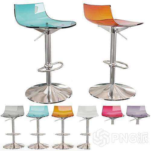 北欧无靠背工业风吧椅3D模型 - PNG派