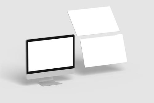 MAC一体机屏幕展示PS样机模板 - PNG派