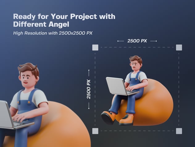 创意角色3D插画资源包 - PNG派