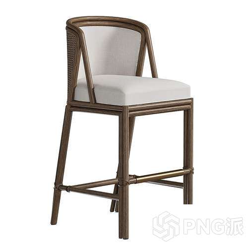 极简布艺亚克力吧椅3D模型 - PNG派