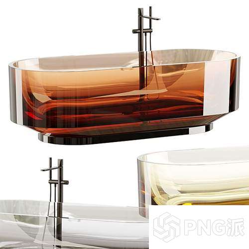 时尚浴缸洗手池3D模型 - PNG派