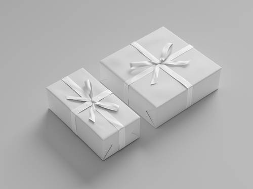 蝴蝶结礼物包装盒PS样机模板 - PNG派