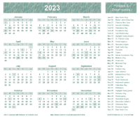 2023年日历 - PNG派