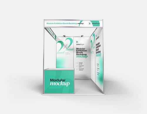 室内外展览展位PS样机模板 - PNG派