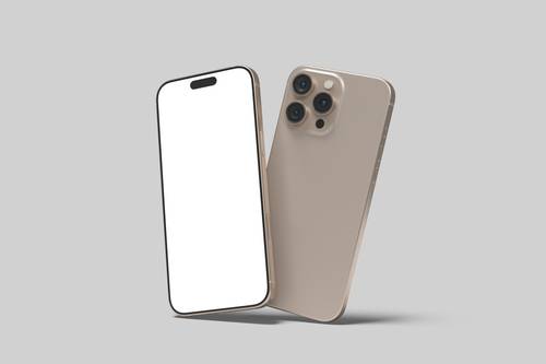 iPhone 16 Pro Max手机PS样机模板 - PNG派