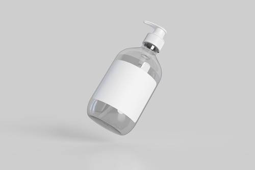 带空白标签透明按压式瓶身PS样机模板 - PNG派