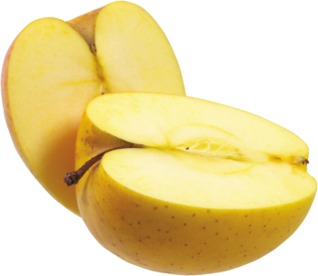 切开的黄苹果 - PNG派