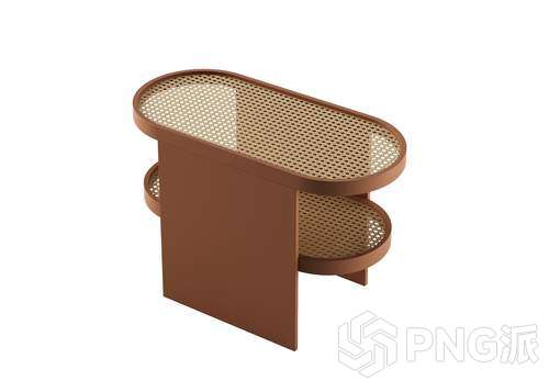 弧形编织面金属边几3D模型 - PNG派