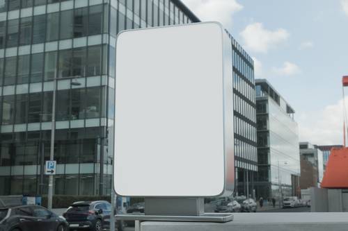 户外大型广告灯箱PS样机模板 - PNG派