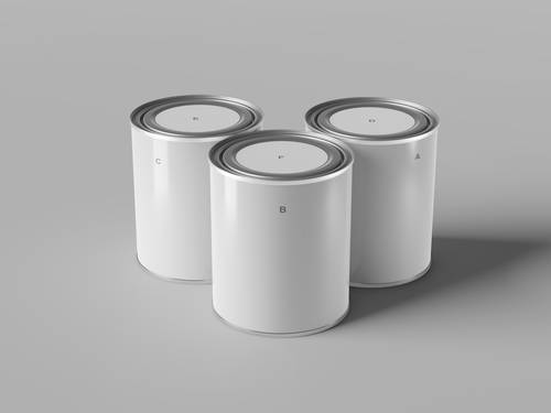 圆柱形金属锡罐包装PS样机模板 - PNG派