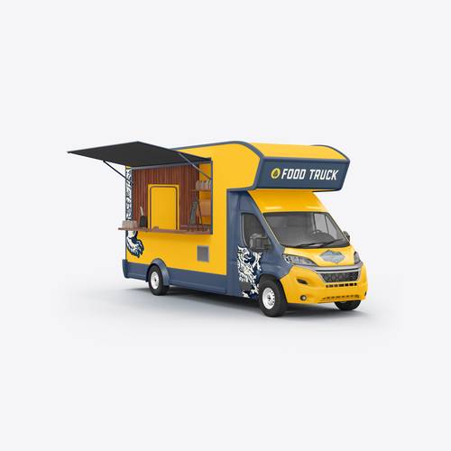 移动快餐车PS样机模板 - PNG派