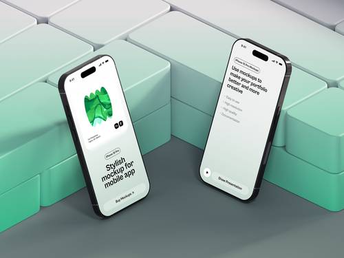 iPhone 15 Pro手机PS样机模板 - PNG派