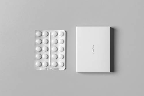 药片包装盒PS样机模板 - PNG派