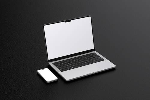 笔记本电脑和手机展示PS样机模板 - PNG派