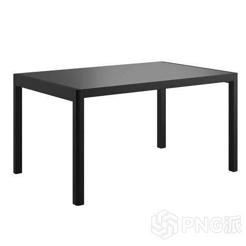 黑色极简长桌3D模型 - PNG派